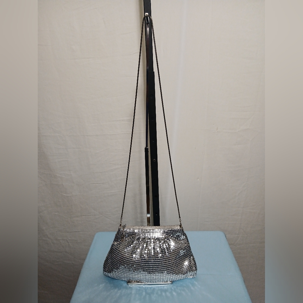 Silver Metal Mesh Crossbody Bag